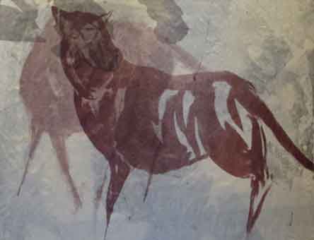 Title: Detail Dog frieze  Medium ;Lithography on rice paper  size H44cm/ w50cm1991